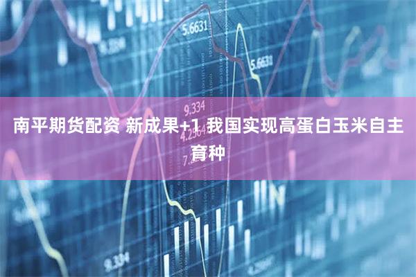 南平期货配资 新成果+1 我国实现高蛋白玉米自主育种